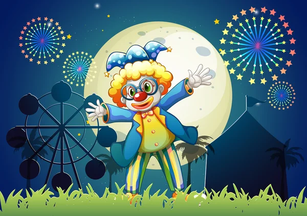 A clown at the carnival — Stock Vector