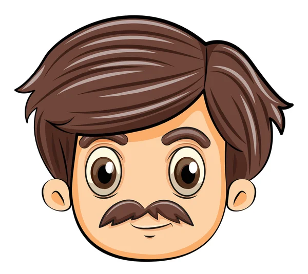 A head of an adult with a mustache — Stock Vector