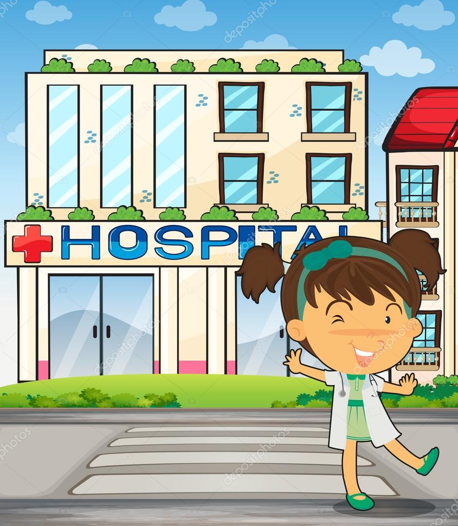 A smiling doctor in front of the hospital building Stock Vector Image by ©interactimages #32639265 A smiling doctor in front of the hospital building Stock Vector Image by ©interactimages #32639265