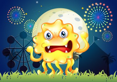 bir karnaval korkunç sarı monster ile