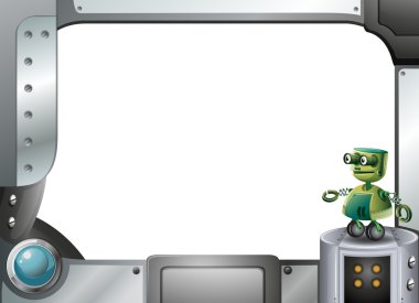 bir robot bir metal sınırla