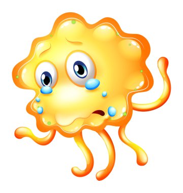 A monster crying because of sadness clipart