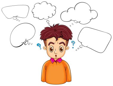 birçok belirtme çizgileri ile kızgın bir adam