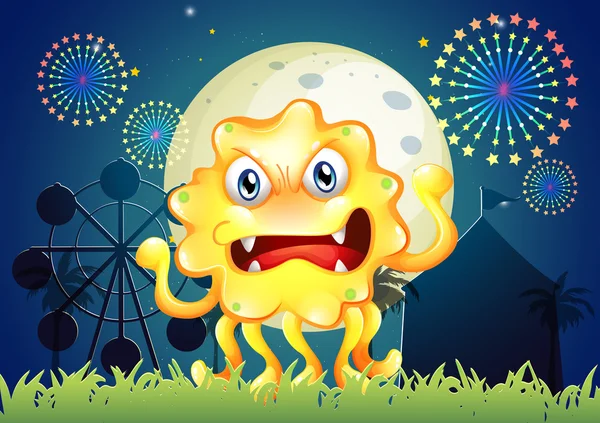 bir karnaval korkunç sarı monster ile