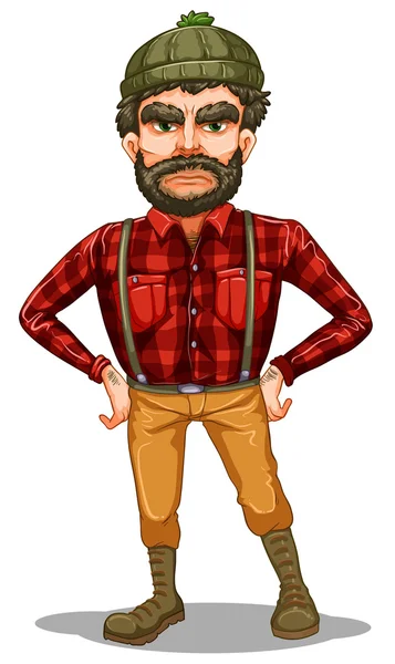 A scary lumberjack standing — Stock Vector