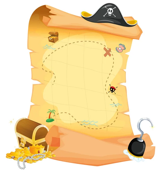 A brown treasure map — Stock Vector