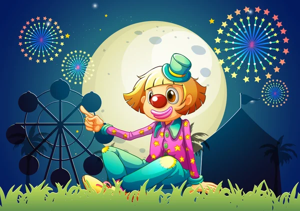 A female clown at the carnival — Stock Vector
