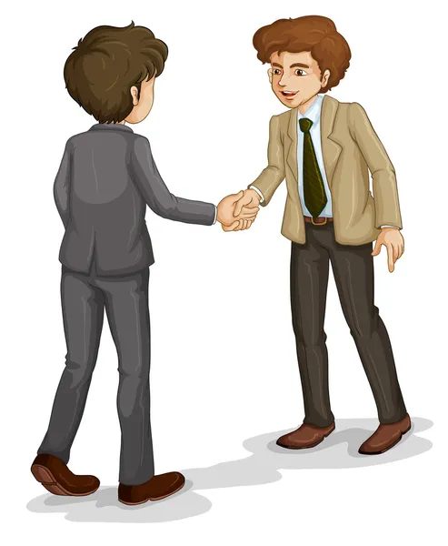 Two businessmen shaking hands — Stock Vector