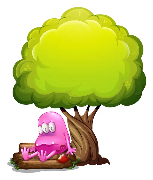 A poisoned monster sitting above the log under the tree Royalty Free Stock Illustrations
