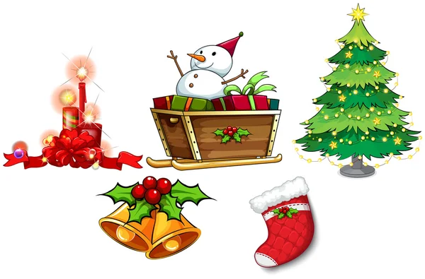 Different symbols of christmas — Stock Vector