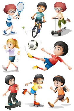 farklı spor aktivitelerine çekici çocuklar