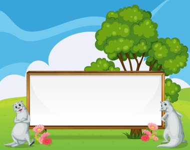 Deniz Aslanları yakınındaki tepenin, boş tabela