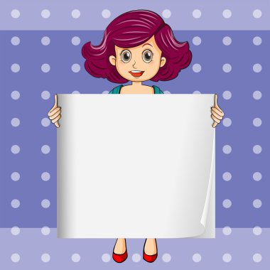 boş bir tabela olan bir kadın