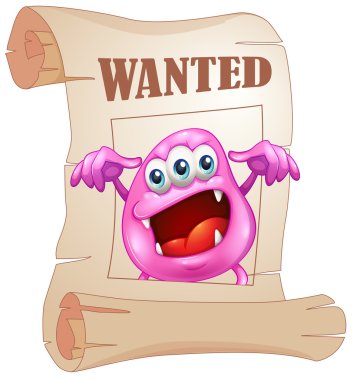 wanted poster pembe bir canavar