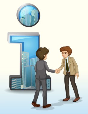 bir numaralı simgesi önünde iki iş adamları