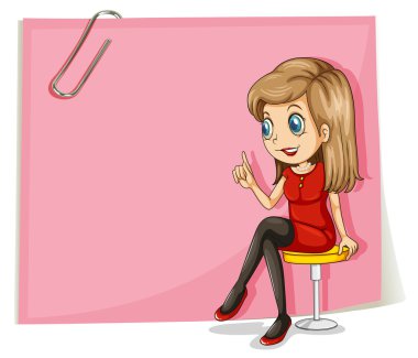 boş pembe tabela önünde bir tatlı bayan