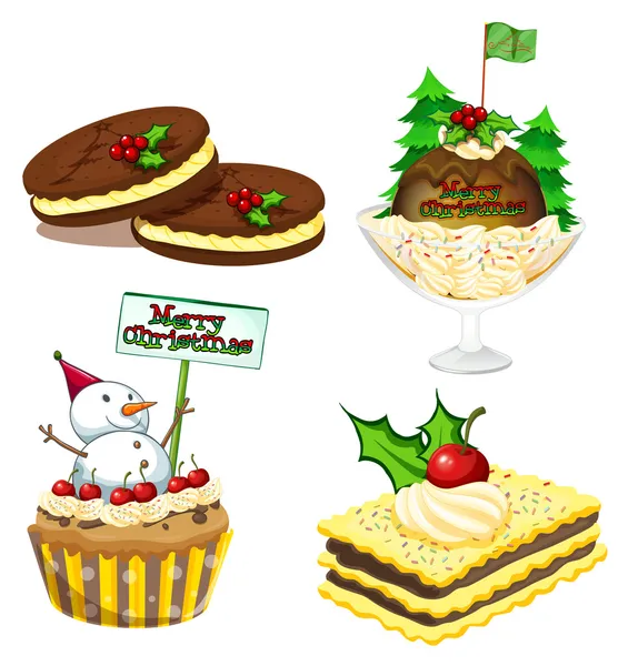 Noel için dört tatlılar — Stok Vektör