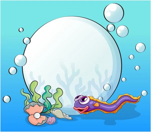 Une anguille près du coquillage — Image vectorielle