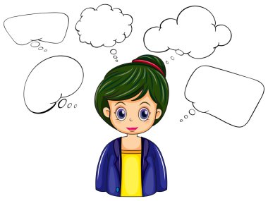 birçok boş belirtme çizgileri ile ciddi bir iş kız