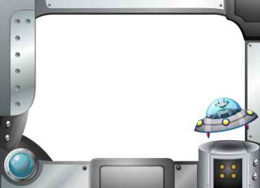 bir robot bir daire içinde metal çerçeve