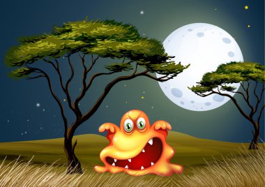 ağaç gece yarısı korkutuyor yakınındaki bir canavar