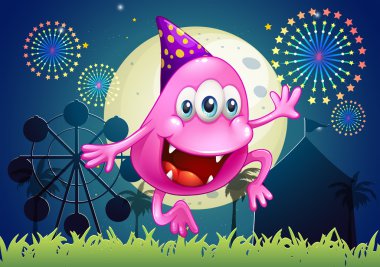 Karnavalda mutlu pembe bere canavar