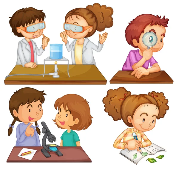 Little scientists — Stock Vector