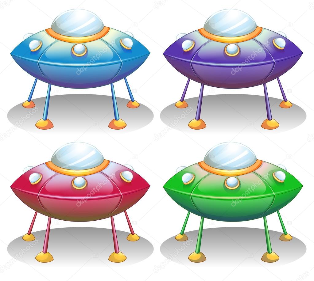 Colorful UFO saucers
