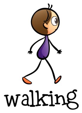 un stickman marche