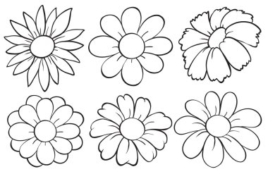 Flowers in doodle design clipart