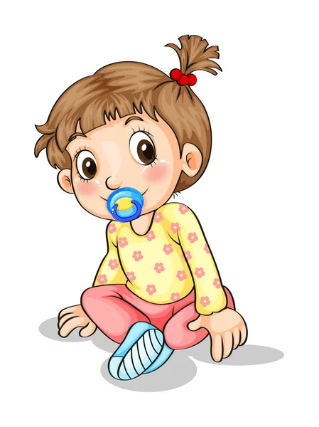 A toddler with a pacifier — Stock Vector