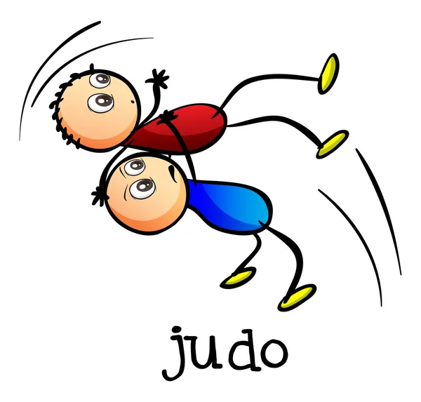 Stickmen judo yapıyor — Stok Vektör