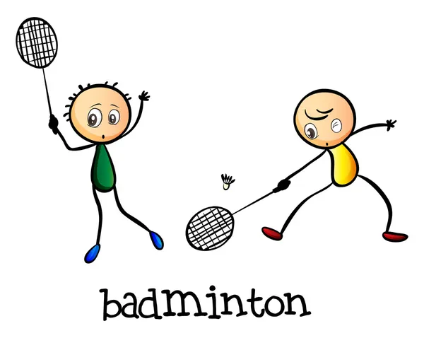 Giocatori di Badminton — Vettoriale Stock