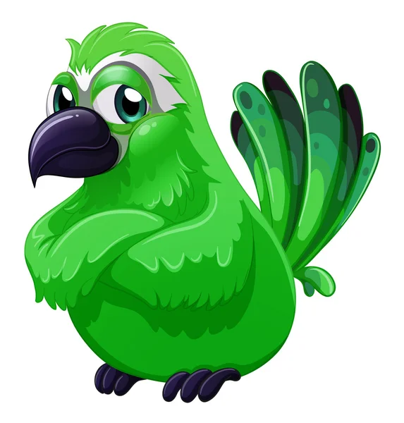 Un uccello verde spaventoso — Vettoriale Stock