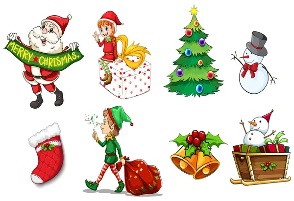 Diseños que muestran el espíritu de la Navidad — Vector de stock