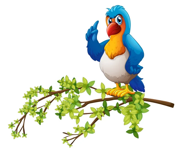 Um papagaio acima do galho de uma árvore —  Vetores de Stock