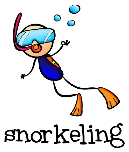 Um snorkeling stickman — Vetor de Stock