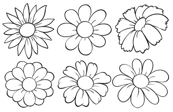 Flores en diseño doodle — Vector de stock