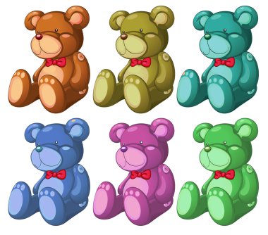 Six bears clipart