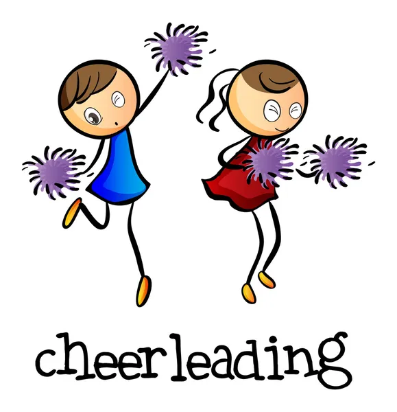 Cheerleaders ballare — Vettoriale Stock