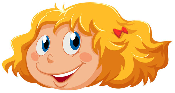 A head of a cute little girl