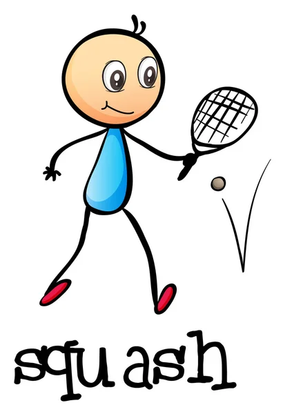 A stickman playing tennis — Stock Vector