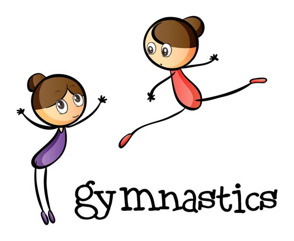 Dos gimnastas. — Vector de stock