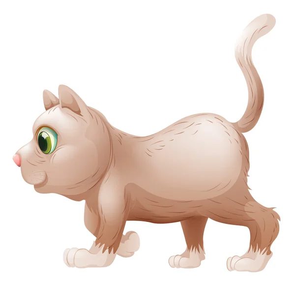 Вид сбоку на серого кота — стоковый вектор