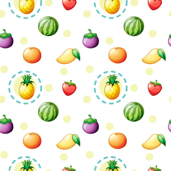 Diseño sin costuras con frutas — Archivo Imágenes Vectoriales