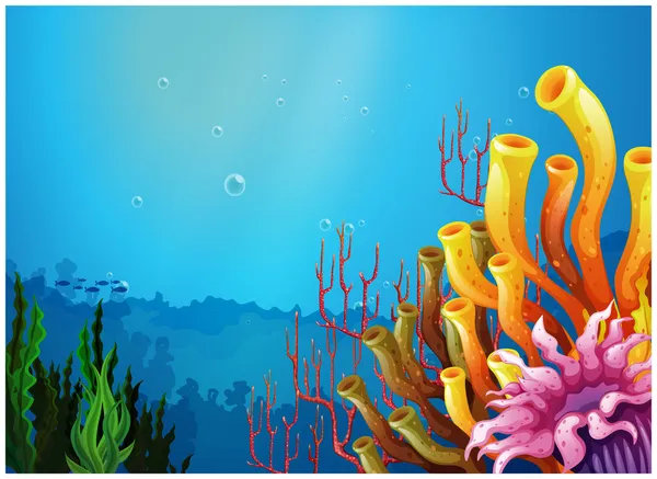 海の下で美しいビュー — ストックベクタ