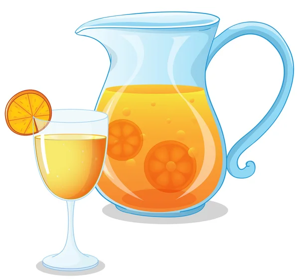 一杯和一瓶果汁 — 图库矢量图片