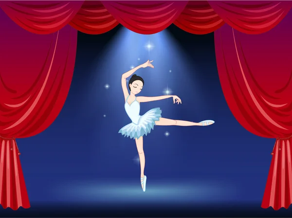 Une scène avec une belle danseuse de ballerine — Image vectorielle