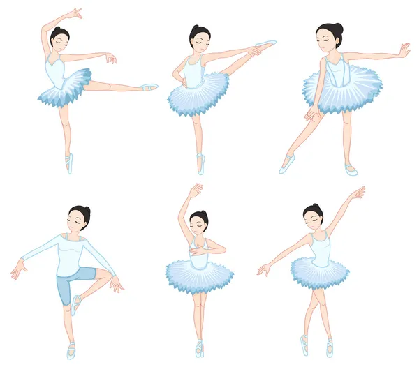 Bailarines de ballet blanco — Vector de stock