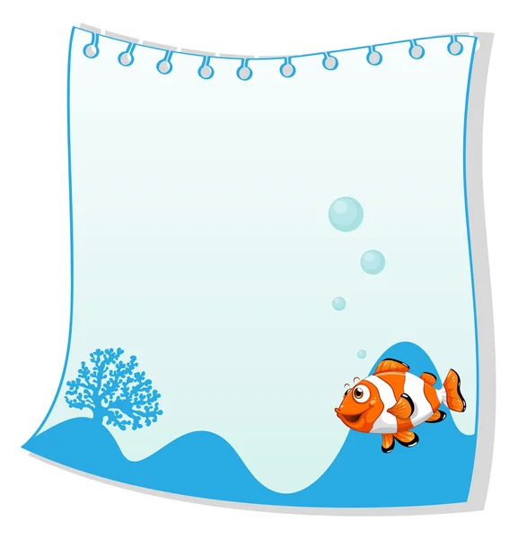 An empty paper template with a fish
